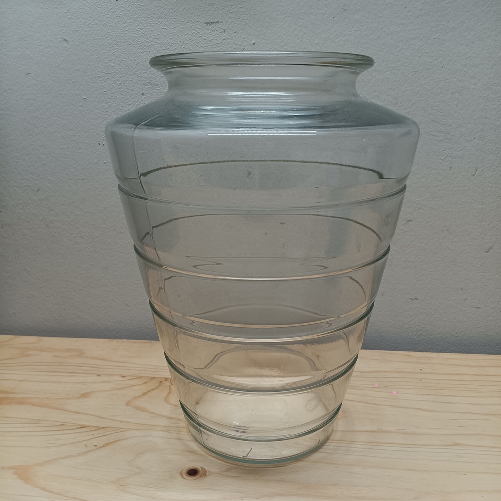 Vintage Beehive Ribbed Glass Vase